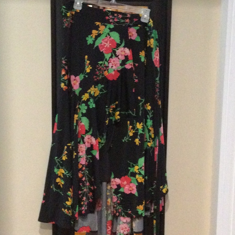 Floral Black Skirt